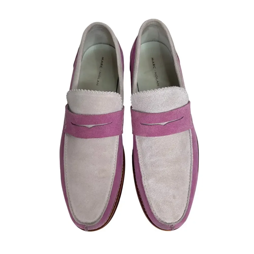 Marc Nolan Abe Suede Penny Loafers dusty rose 14